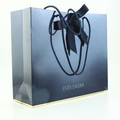 BSCI, FSC Custom  gift paper bag shopping bag with ribbon handle