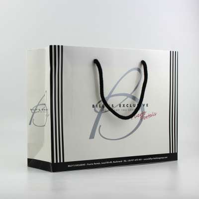 FSC New Fancy White Paper Bag With Customized Logo Printed Shopping Bag